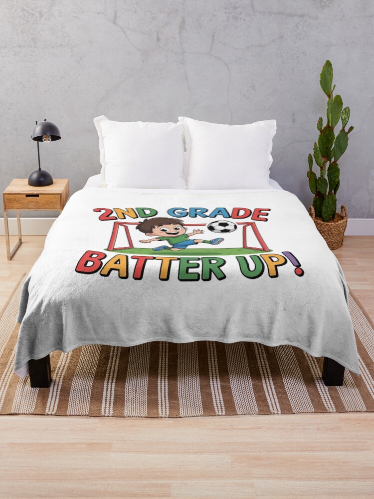Thumbnail 1 of 6, Throw Blanket, 2nd Grade Batter Up Soccer Kid Back To School designed and sold by Pietrzak97.