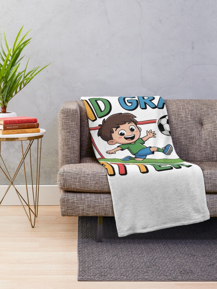 Thumbnail 2 of 6, Throw Blanket, 2nd Grade Batter Up Soccer Kid Back To School designed and sold by Pietrzak97.