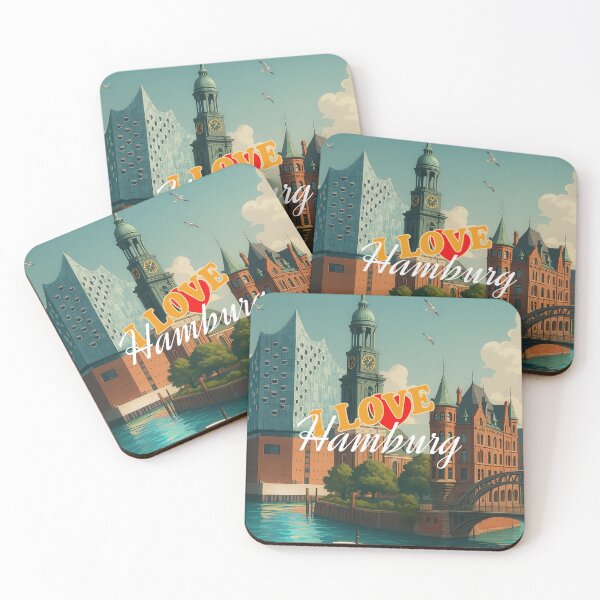 Item preview, Greetings from HAMBURG Germany - Modern Colorful City View designed and sold by Earth Celebration Designs.