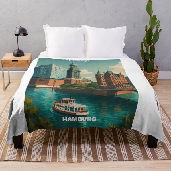 Item preview, Greetings from HAMBURG Germany - Modern Colorful City View designed and sold by Earth Celebration Designs.