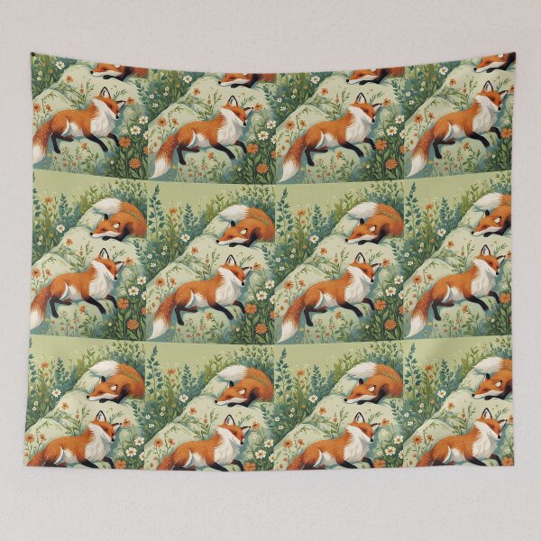 Item preview, Cottage Core Fox Pattern designed and sold by PatronesKawai.