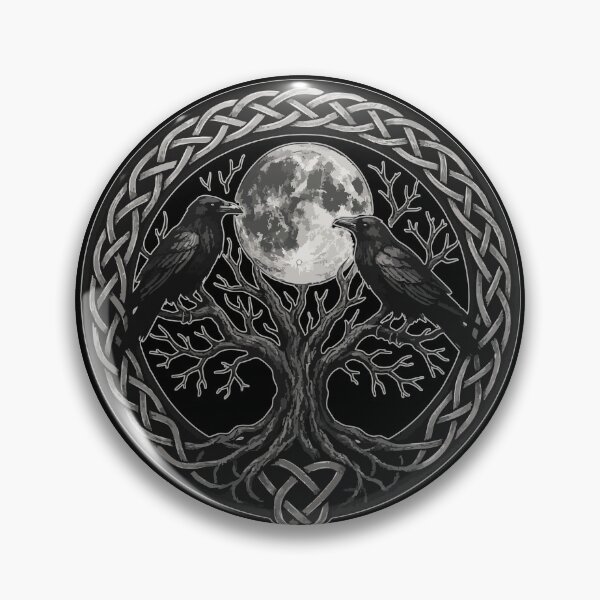 Item preview, Huginn And Muninn Ravens Norse Celtic Knot Goth designed and sold by TomFrontierArt.