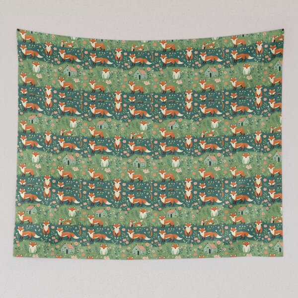 Item preview, Cottage Core Fox Pattern designed and sold by PatronesKawai.