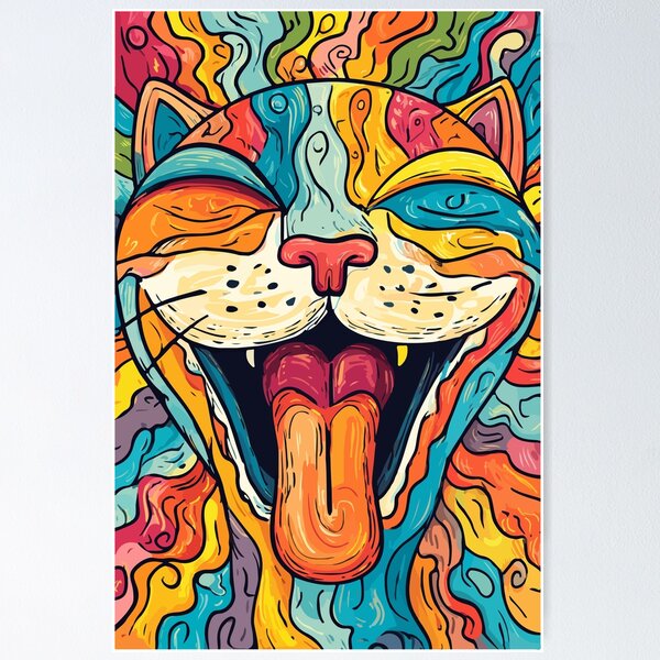 Item preview, Psychedelic Cat Explosion designed and sold by Moss and Moon Studio.