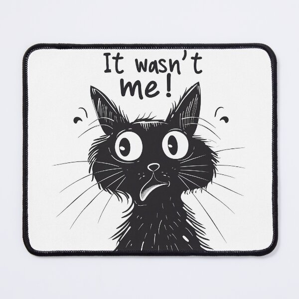 Item preview, It Wasn't Me – Funny Black Cat Illustration designed and sold by shopsoftbloom.