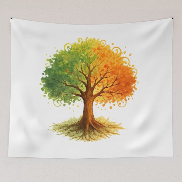 Item preview, Three Seasons Tree Watercolor designed and sold by Nuvijo.