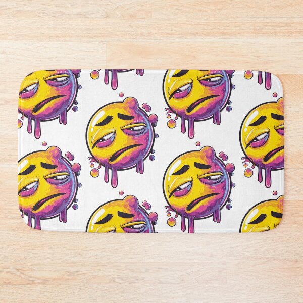 Item preview, Melting Sad Emoji Face Aesthetic – Trippy Vaporwave Mood Art for Emotional Vibes designed and sold by StickerAndLove.