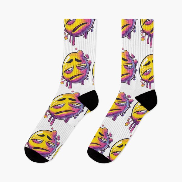 Item preview, Melting Sad Emoji Face Aesthetic – Trippy Vaporwave Mood Art for Emotional Vibes designed and sold by StickerAndLove.