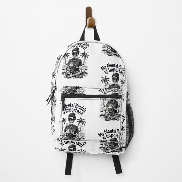 Item preview, My Mental Health is Important Skeleton – Dark Humor Beach Vibes Design designed and sold by WHDProduction45.