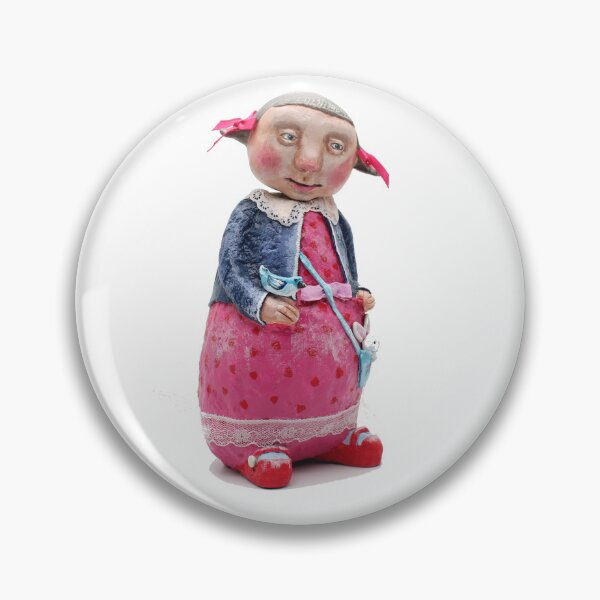 Item preview, Whimsical Girl with Bunny Bag – Art Doll Design designed and sold by NatalieVerveArt.