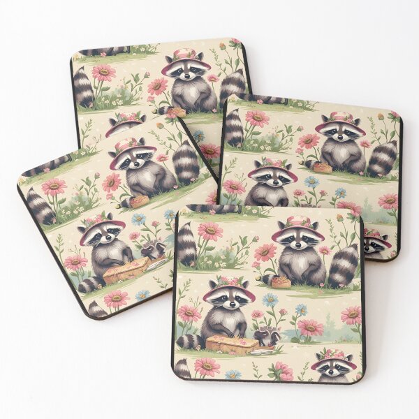 Item preview, Cottage Core Raccoon Pattern designed and sold by PatronesKawai.