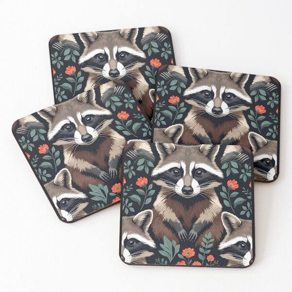 Item preview, Cottage Core Raccoon Pattern designed and sold by PatronesKawai.