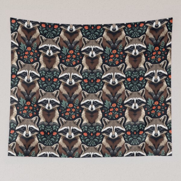 Item preview, Cottage Core Raccoon Pattern designed and sold by PatronesKawai.
