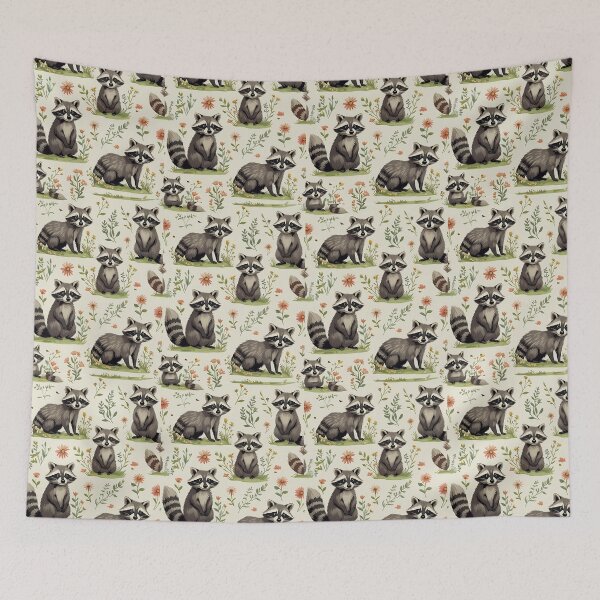 Item preview, Cottage Core Raccoon Pattern designed and sold by PatronesKawai.