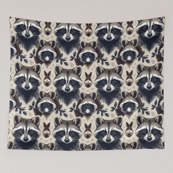 Item preview, Cottage Core Raccoon Pattern designed and sold by PatronesKawai.