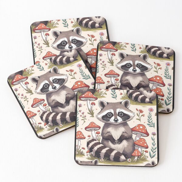 Item preview, Cottage Core Raccoon Pattern designed and sold by PatronesKawai.