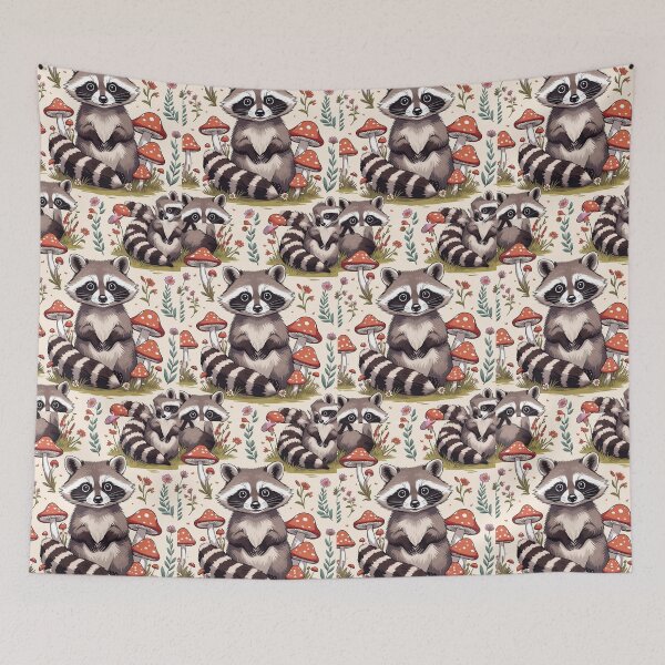 Item preview, Cottage Core Raccoon Pattern designed and sold by PatronesKawai.