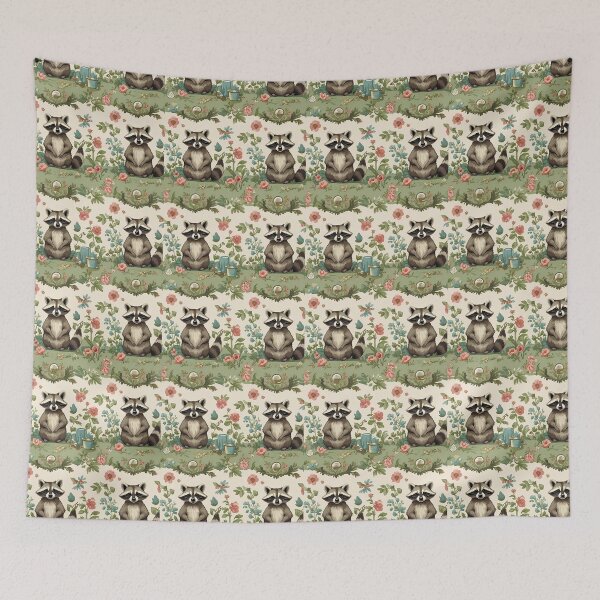 Item preview, Cottage Core Raccoon Pattern designed and sold by PatronesKawai.