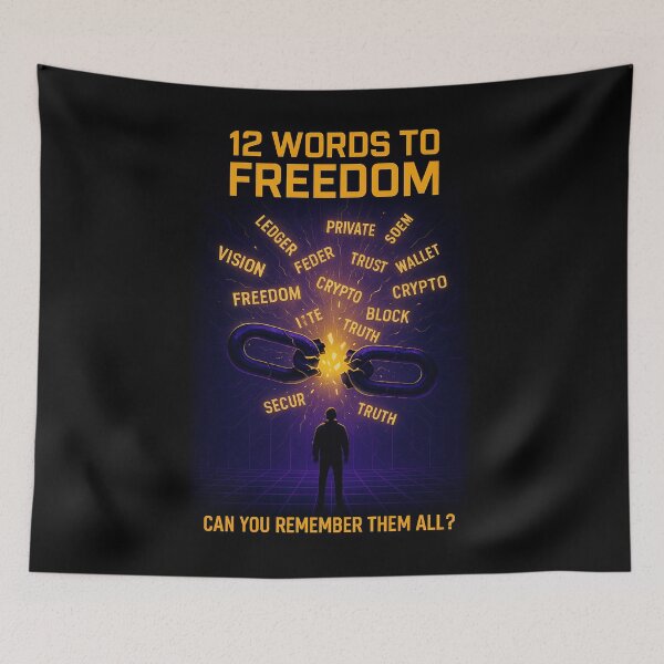 Item preview, 12 Words to Freedom – Bitcoin Seed Puzzle designed and sold by DabGraphic.