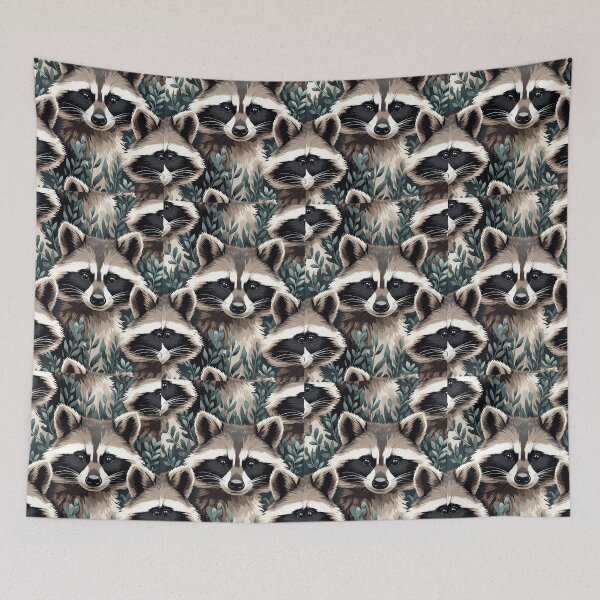 Item preview, Cottage Core Raccoon Pattern designed and sold by PatronesKawai.