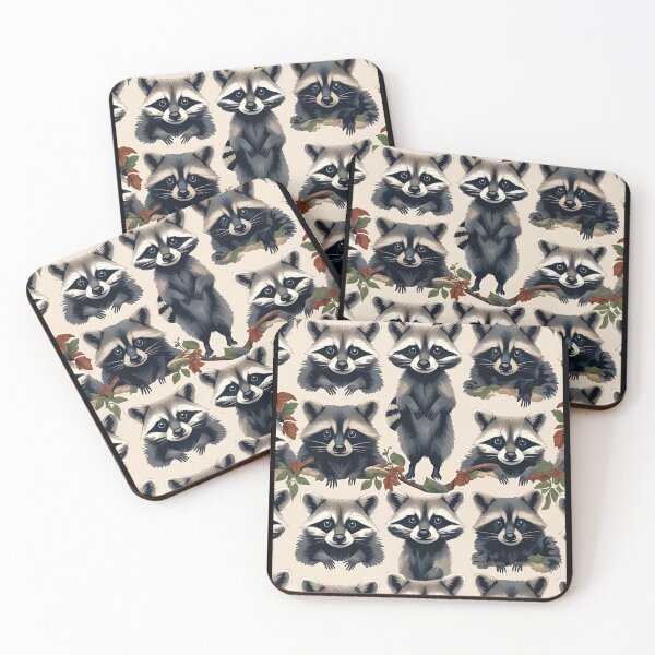 Item preview, Cottage Core Raccoon Pattern designed and sold by PatronesKawai.