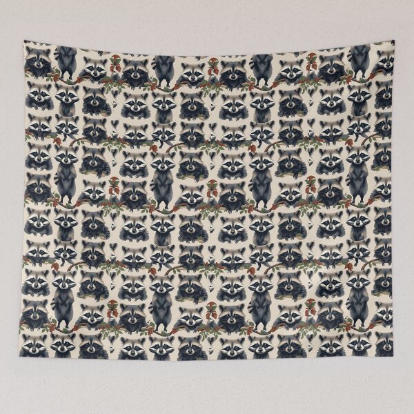 Item preview, Cottage Core Raccoon Pattern designed and sold by PatronesKawai.