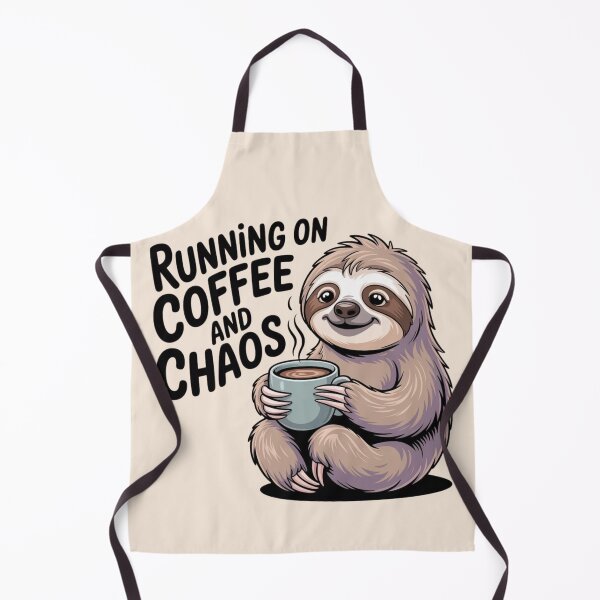Item preview, Café y caos – Taza con un perezoso adorable designed and sold by Design Delinquent.