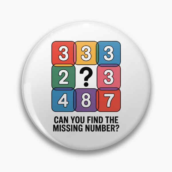 Item preview, Missing Number Puzzle Colorful Brain Teaser Design designed and sold by StimulusArt.