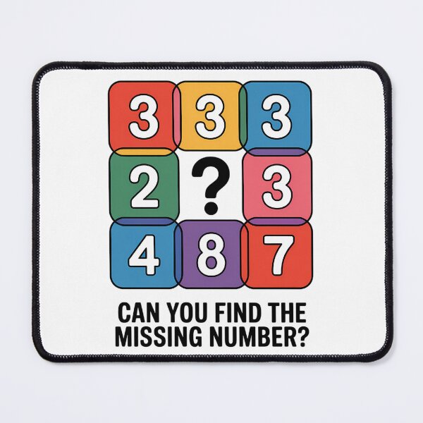Item preview, Missing Number Puzzle Colorful Brain Teaser Design designed and sold by StimulusArt.