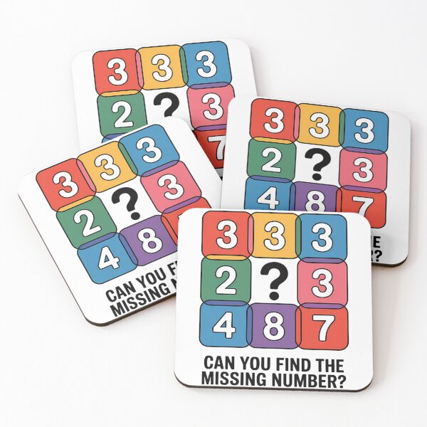 Item preview, Missing Number Puzzle Colorful Brain Teaser Design designed and sold by StimulusArt.