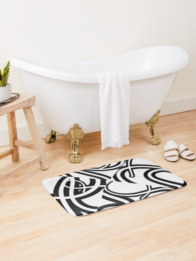 Thumbnail 2 of 6, Bath Mat, Abstract Line XIII designed and sold by Graphikoo.