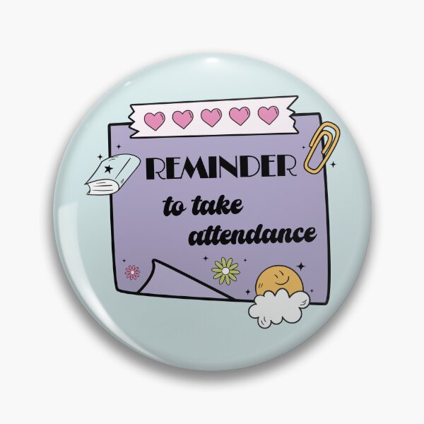 Item preview, Purple Teacher Reminder – Take Attendance Sticky Note with Hearts designed and sold by EmeraldeaArt.