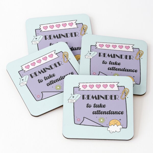 Item preview, Purple Teacher Reminder – Take Attendance Sticky Note with Hearts designed and sold by EmeraldeaArt.