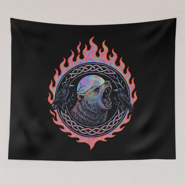 Item preview, Genial Oso Vikingo Hugin Munin Cuervos Valhalla Nórdico designed and sold by TomFrontierArt.