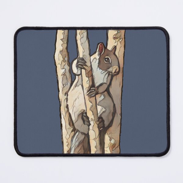 Item preview, SQUIRREL on Tree Trunk, Impressionist Art designed and sold by JoyfulWhimsy.