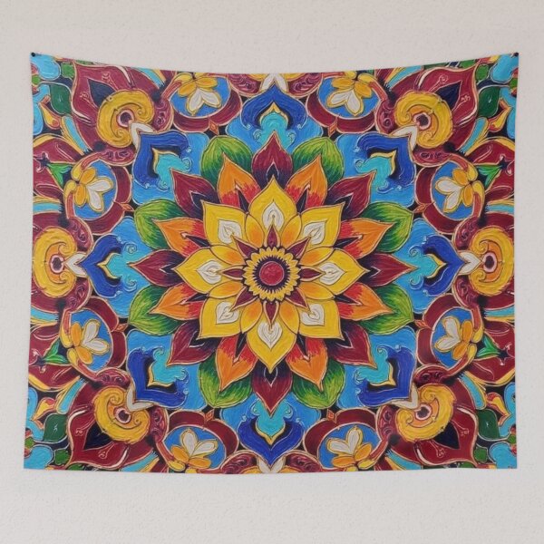 Item preview, Vibrant Mandala Flower Design | Psychedelic Boho Kaleidoscope Art designed and sold by TheDesignDen52.