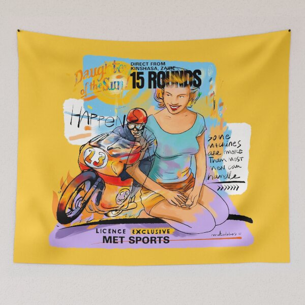 Artikelvorschau, 15 Rounds – Retro-Motorradkunst mit Pin-up-Charme und kräftigen Farben entworfen und verkauft von Matalobos /  Retro Art & Classic Machines.