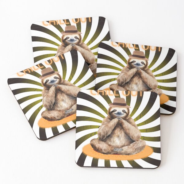 Item preview, Chill out  sloth - Funny Zen  meditation desing designed and sold by hebek designs.