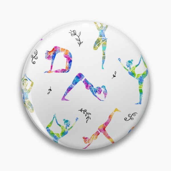 Item preview, Watercolor Women Yoga Postures Pattern designed and sold by Farissa Designs.