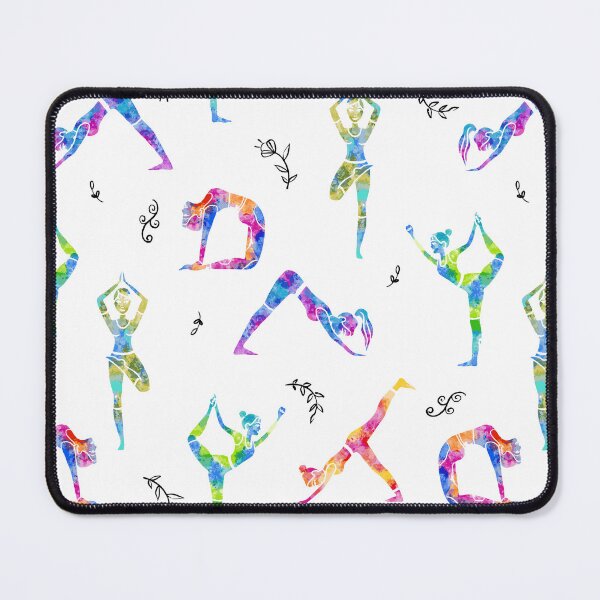 Item preview, Watercolor Women Yoga Postures Pattern designed and sold by Farissa Designs.