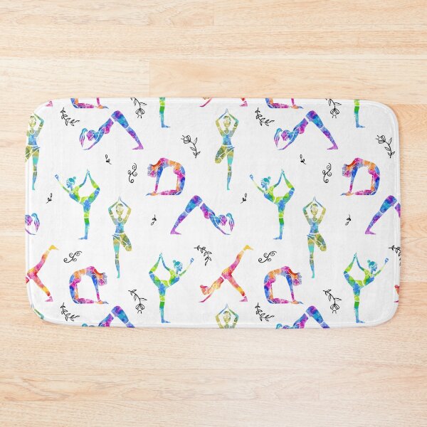 Item preview, Watercolor Women Yoga Postures Pattern designed and sold by Farissa Designs.