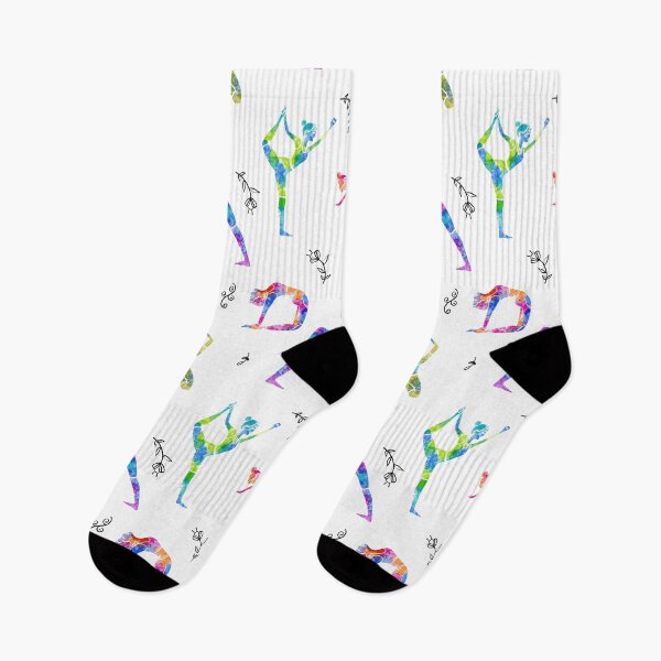 Item preview, Watercolor Women Yoga Postures Pattern designed and sold by Farissa Designs.