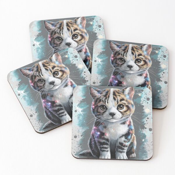 Item preview, Adorable little kitty galaxy painting designed and sold by jbfart.
