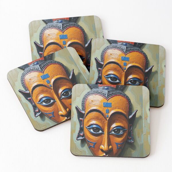 Item preview, Afro-Futurist Wall Art | Tribal Goddess Mask PaintingHome Decor designed and sold by TheDesignDen52.
