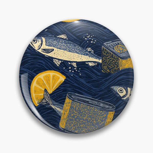 Item preview, Sparkling Sardines Vintage Lemon Cans designed and sold by MidArtForge.