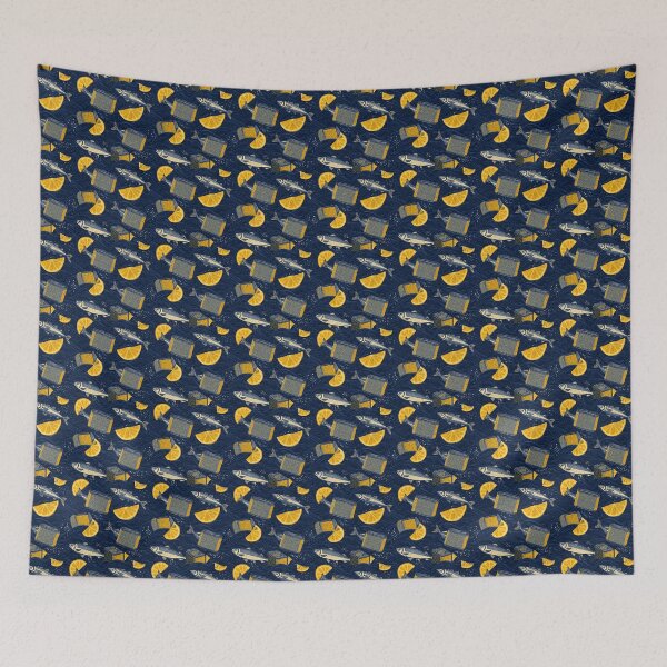 Item preview, Sparkling Sardines Vintage Lemon Cans designed and sold by MidArtForge.