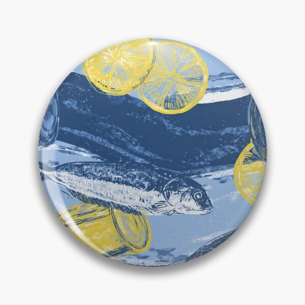 Item preview, Sparkling Sardines Vintage Lemon Cans designed and sold by MidArtForge.