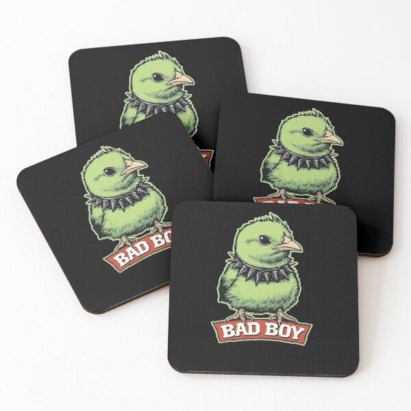 Item preview, Bad Boy Green Bird – Cute Chick with Spiked Collar designed and sold by KristinaNEL.