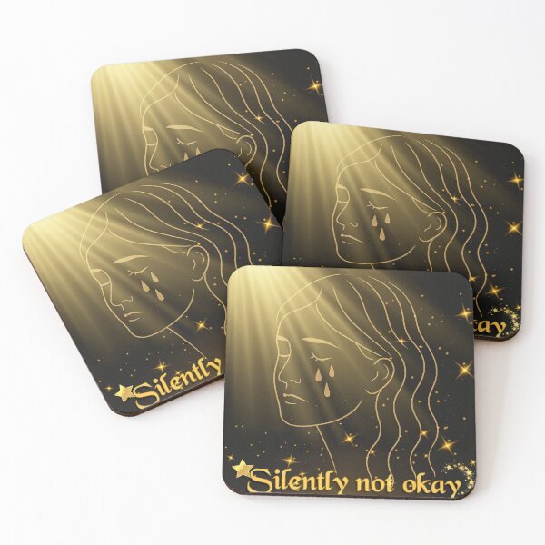 Item preview, Silently Not Okay – Golden Crying Girl Celestial Art designed and sold by Creative Design Studio.