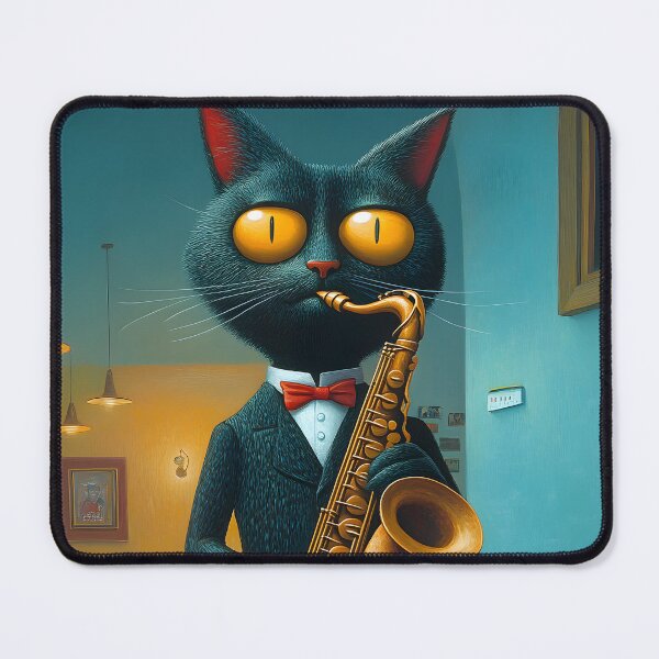 Item preview, Cat Musician Playing Jazz with a Saxophone designed and sold by Artessie.